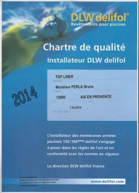 TOP LINER, installateur agréé Delifol et Desjoyaux